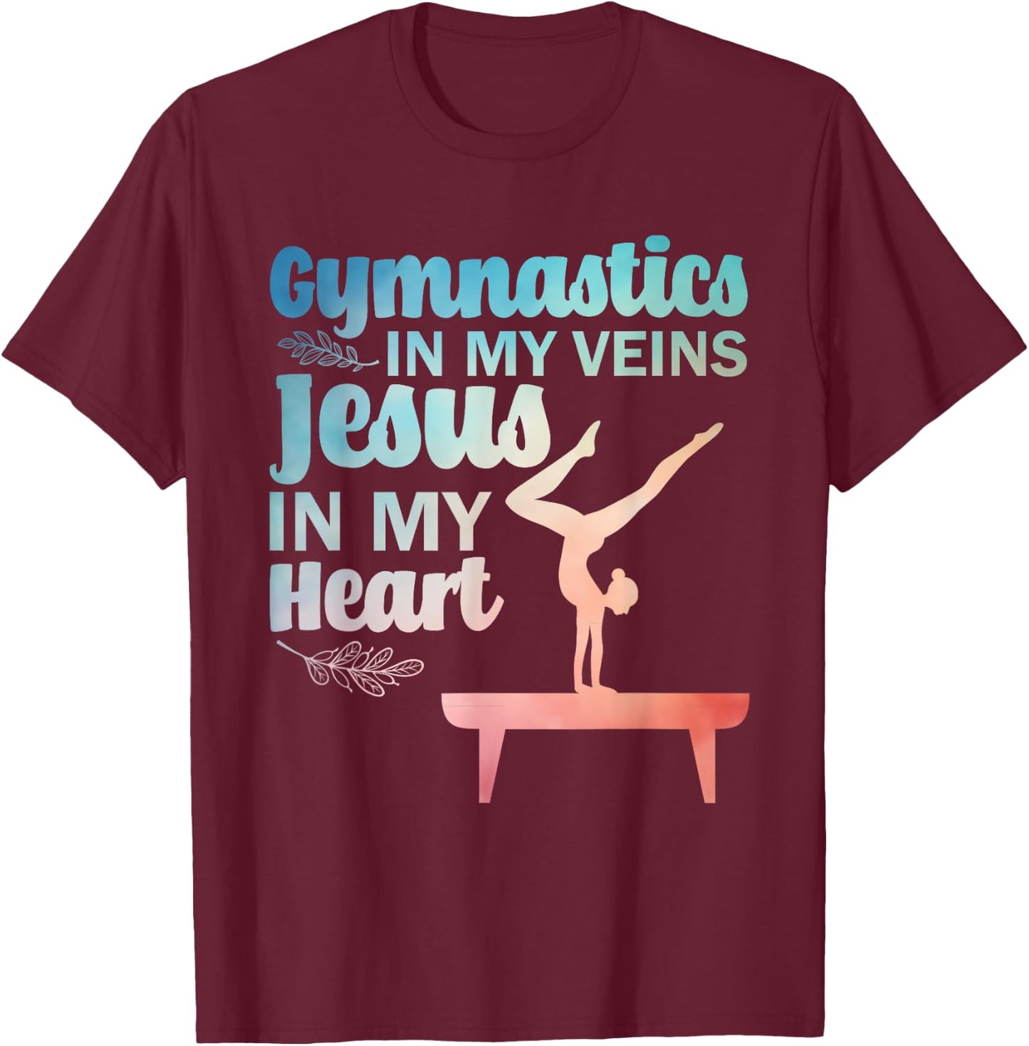 Funny Gymnastics Design Women Gymnast Jesus Lovers T-Shirt - T-Shirt | Maroon