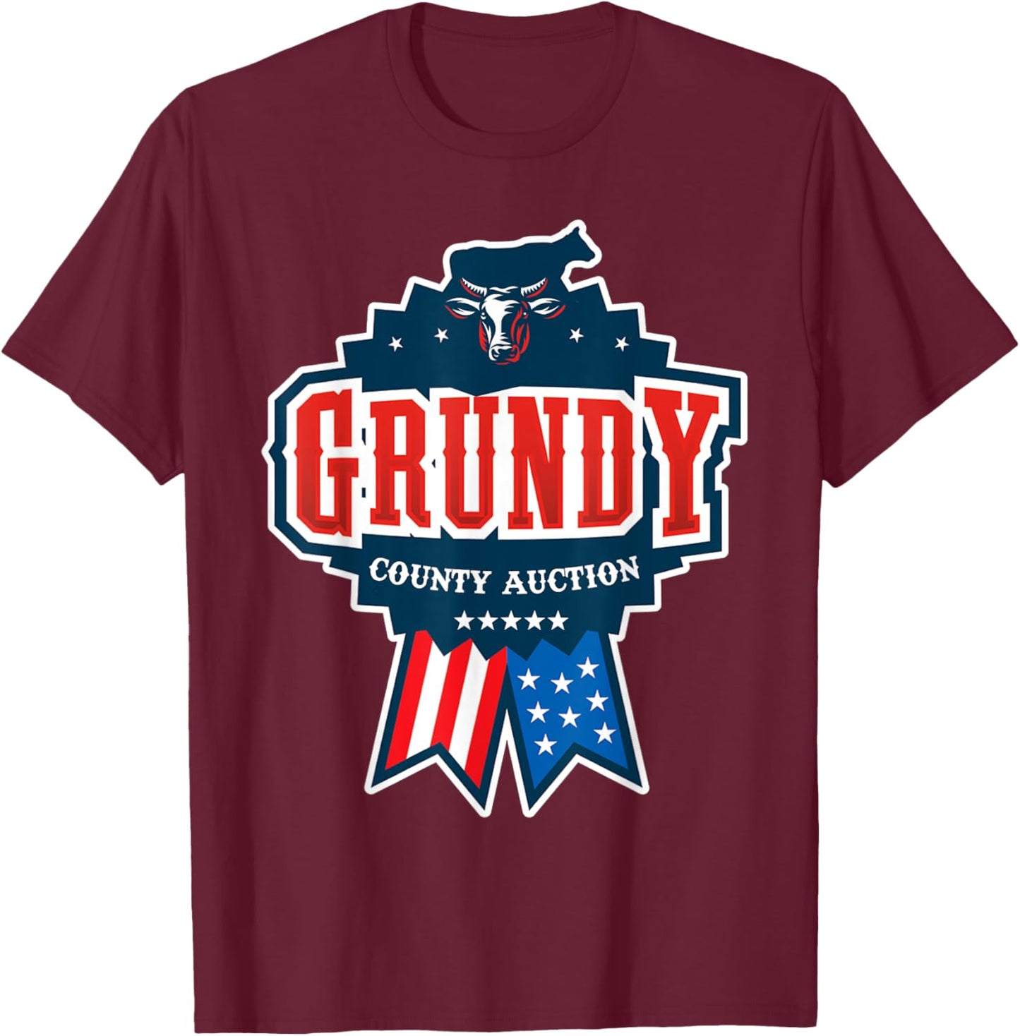 Grundy County Auction T-Shirt - T-Shirt | Maroon