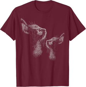cute two cat scribble art sketch for lover cats kitty kitten Women Kids T-Shirt - T-Shirt | Maroon