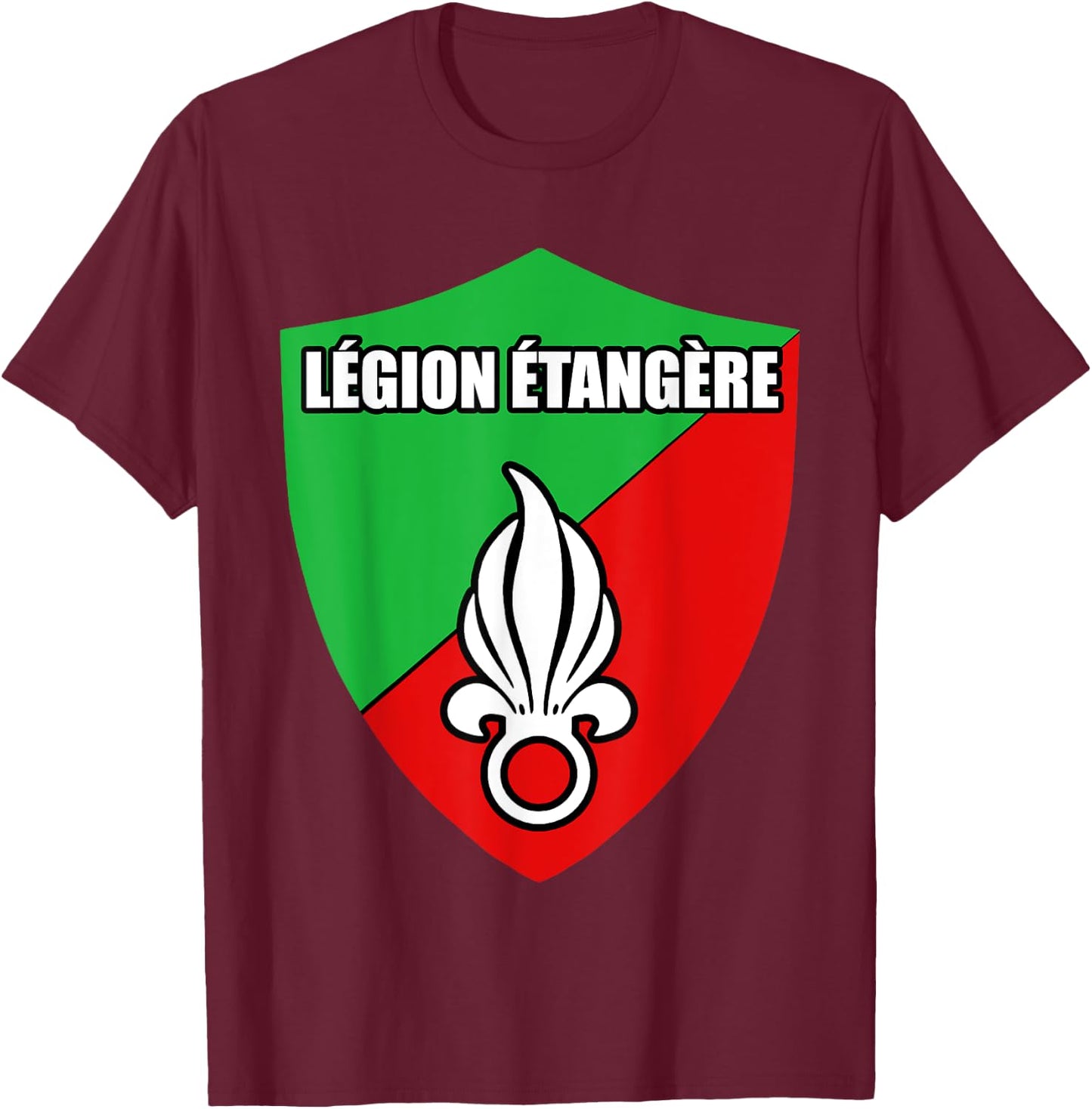 France Foreign Legion Etangere Military Crest T-Shirt - T-Shirt | Maroon