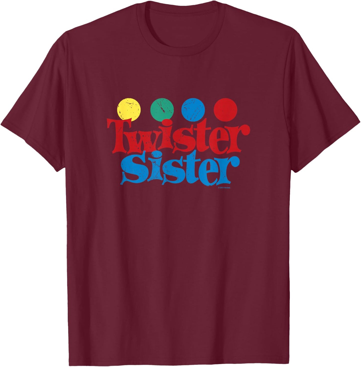 Twister Vintage Retro Twister Sister Classic Game Logo T-Shirt - T-Shirt | Maroon