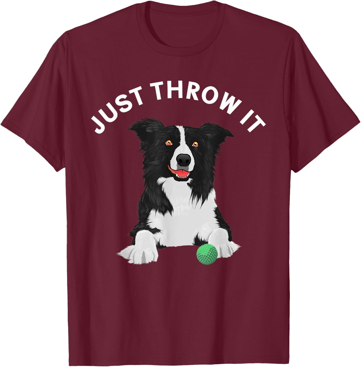Funny Border Collie Women Kids Border Collie Lovers T-Shirt - T-Shirt | Maroon