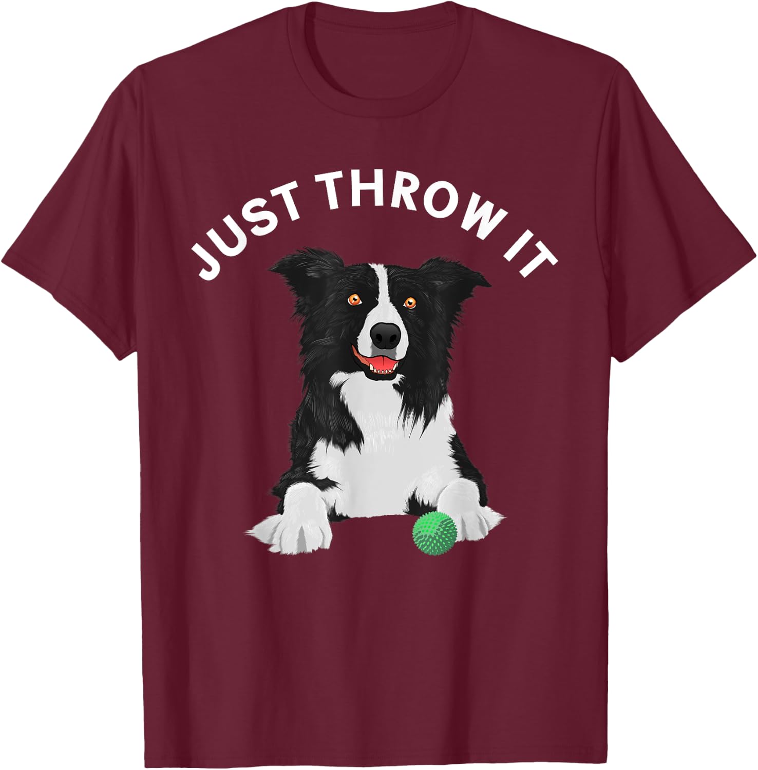 Funny Border Collie Women Kids Border Collie Lovers T-Shirt - T-Shirt | Maroon