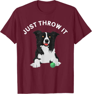 Funny Border Collie Women Kids Border Collie Lovers T-Shirt - T-Shirt | Maroon