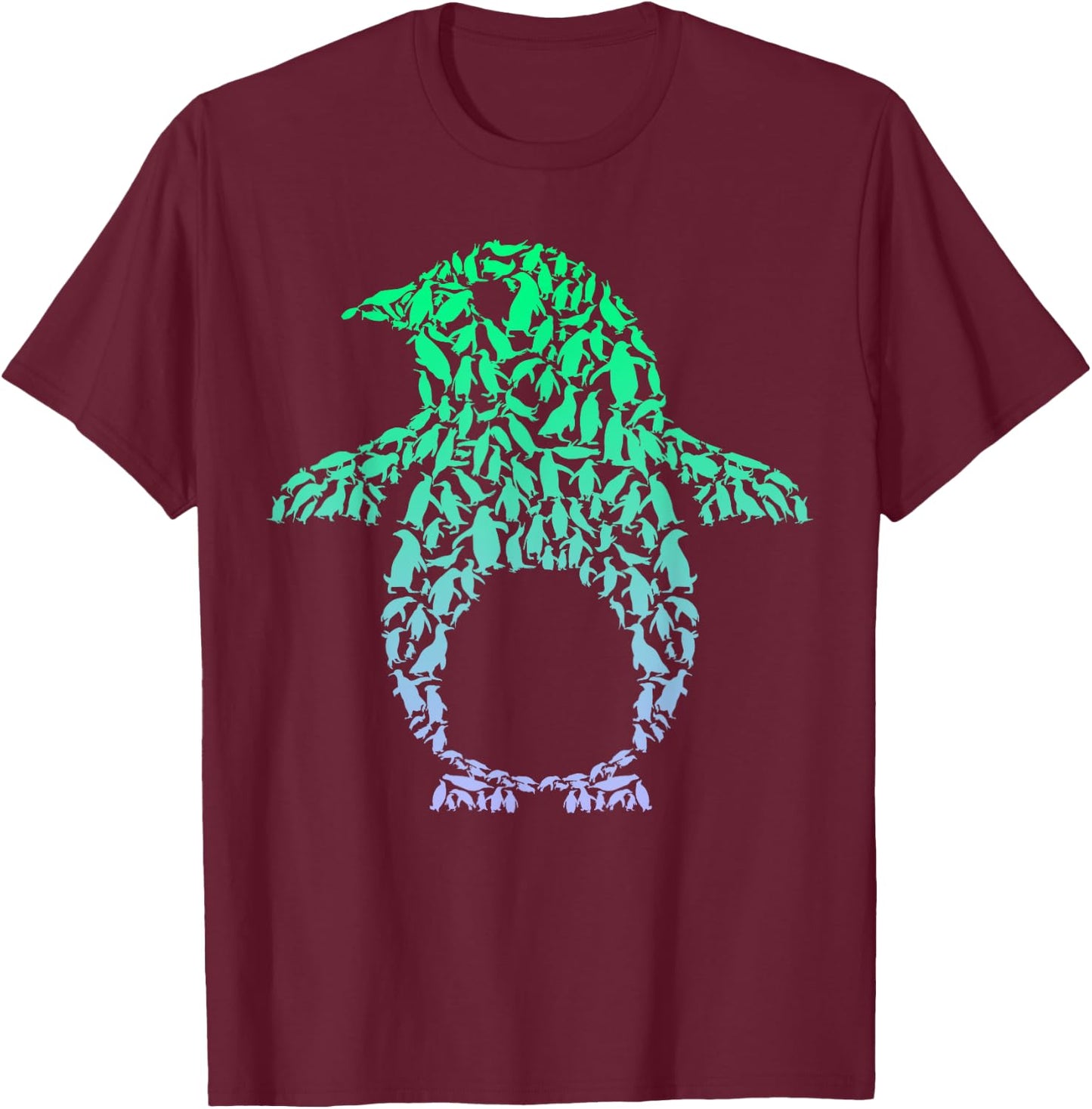Silhouette Penguins for Penguin Lover | Boys Penguin T-Shirt - T-Shirt | Maroon