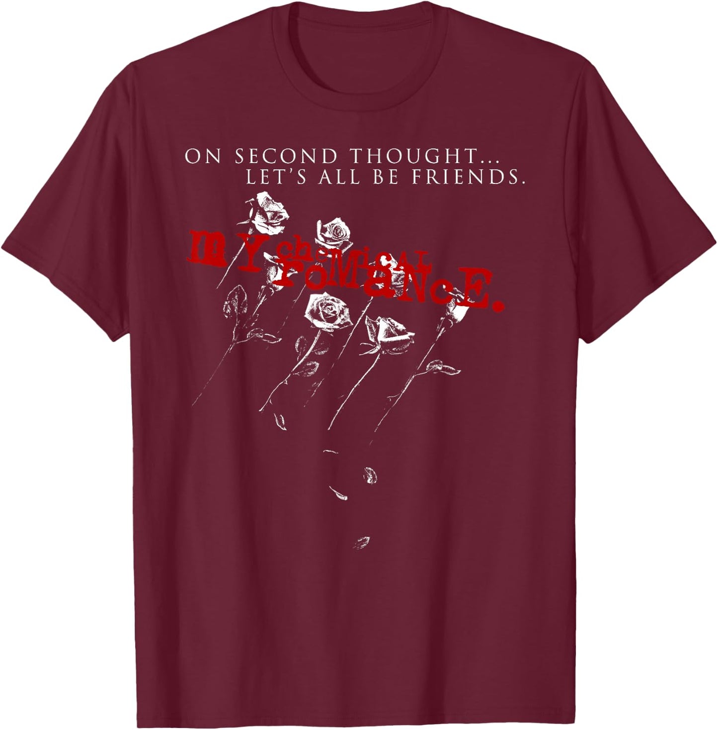 My Chemical Romance Let's All Be Friends T-Shirt - T-Shirt | Maroon
