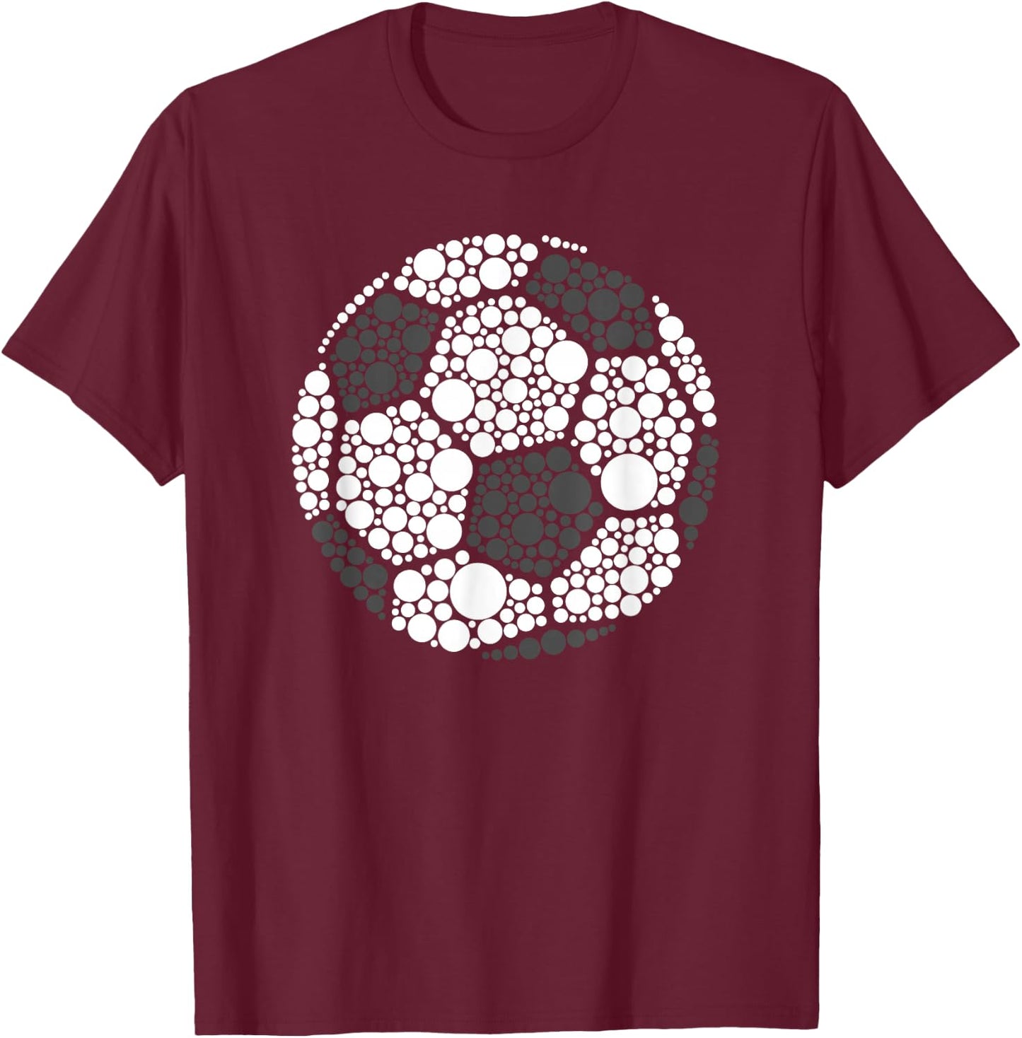 Polka Dot Football Soccer Lover Happy Dot Day Sport Ball T-Shirt - T-Shirt | Maroon