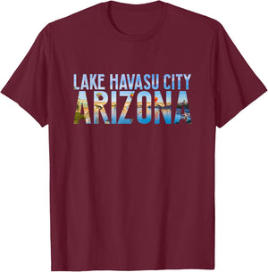 Lake Havasu City Arizona London Bridge Skyline AZ Souvenir T-Shirt - T-Shirt | Maroon