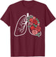 Floral Lungs Anatomical Flowers Pulmonology Student Fan T-Shirt - T-Shirt | Maroon