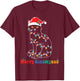Merry Christmas Cat Christmas Lights Merry Christmas Cat T-Shirt - T-Shirt | Maroon