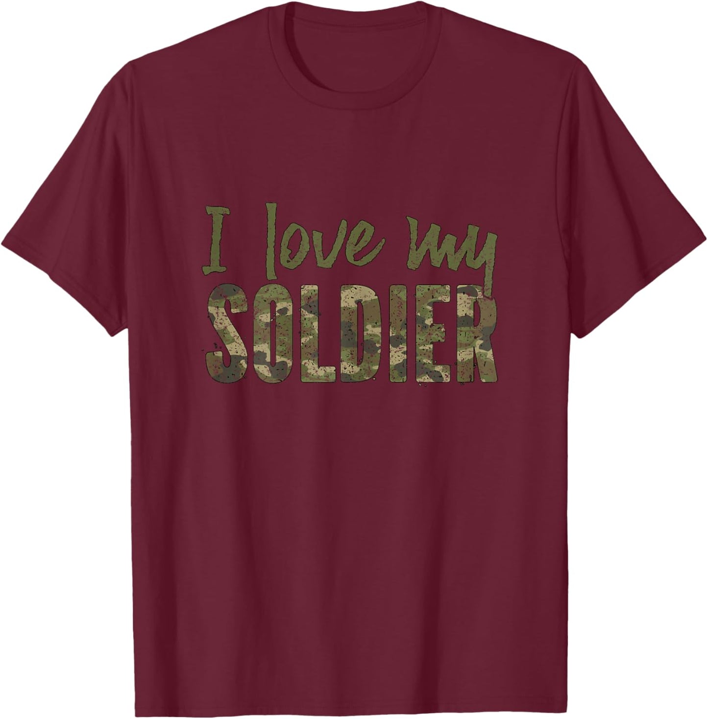 I Love My Soldier Army Girlfriend Camo T-Shirt - T-Shirt | Maroon