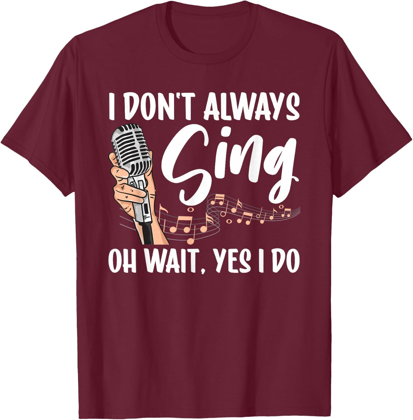 Funny Singer Women Karaoke Microphone Singing Lovers T-Shirt - T-Shirt | Maroon