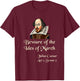 Shakespeare Shirt Quote - Beware of the Ides of March T-Shirt - T-Shirt | Maroon