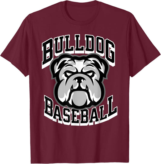 Bulldogs Black Baseball Game Day Print Stars Mom Dad Royal T-Shirt - T-Shirt | Maroon