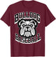 Bulldogs Black Baseball Game Day Print Stars Mom Dad Royal T-Shirt - T-Shirt | Maroon
