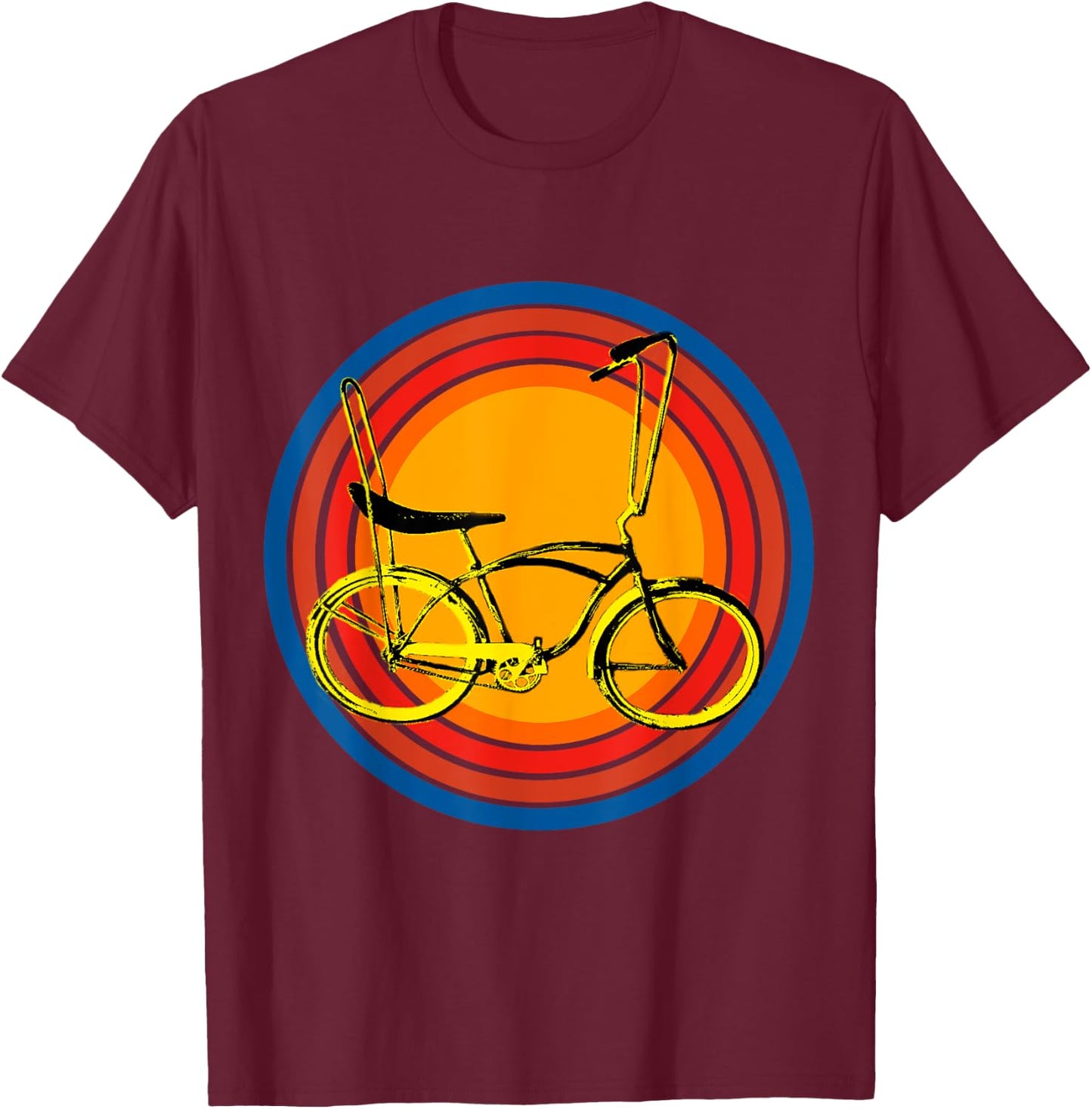 Vintage Retro Banana Seat Low Rider Bike T-Shirt - T-Shirt | Maroon