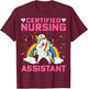 Certified Nursing Assistant - Dabbing Unicorn CNA Nursing T-Shirt - T-Shirt | Maroon