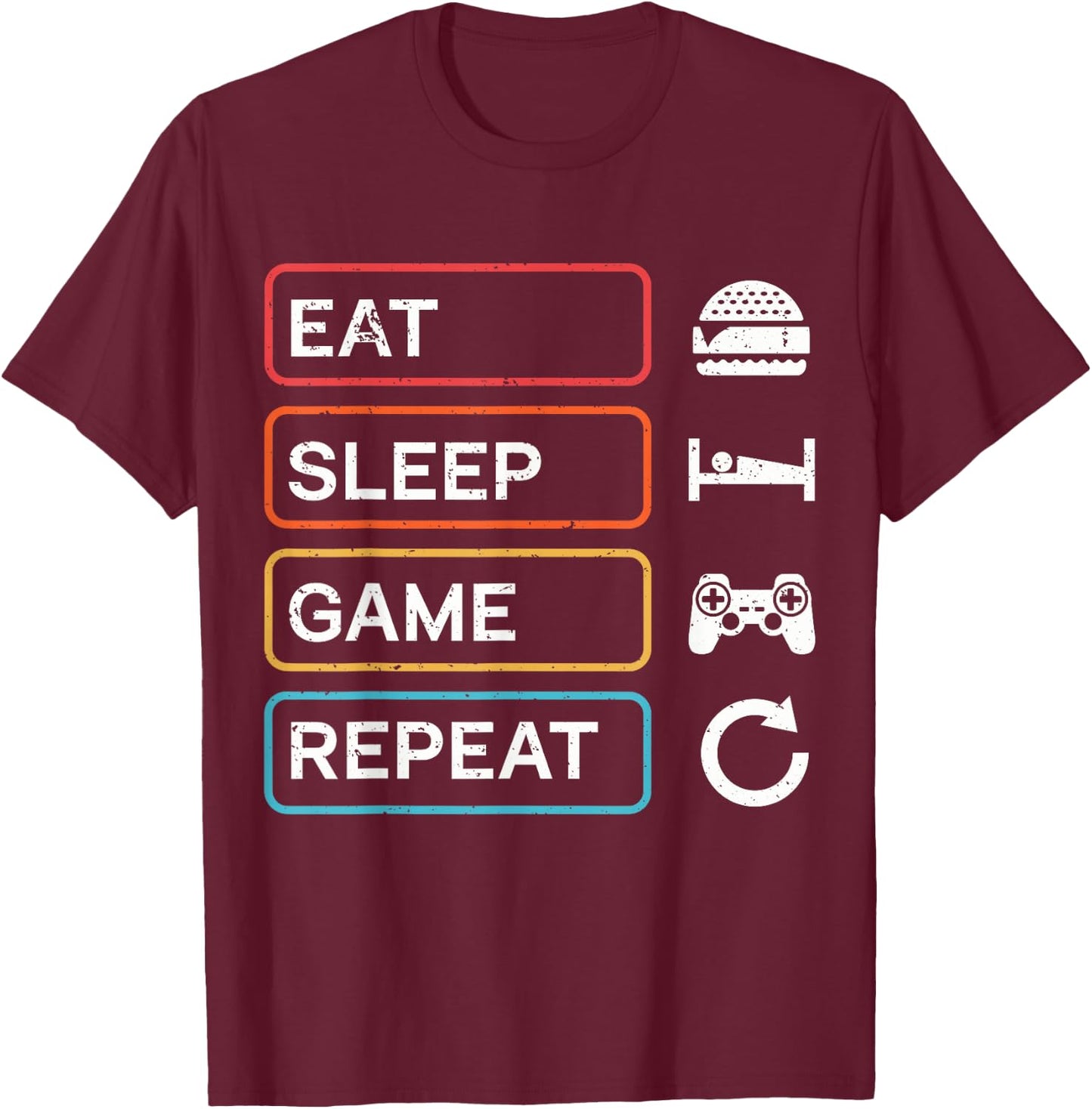 Eat, Sleep, Play, Repeat T-Shirt - T-Shirt | Maroon