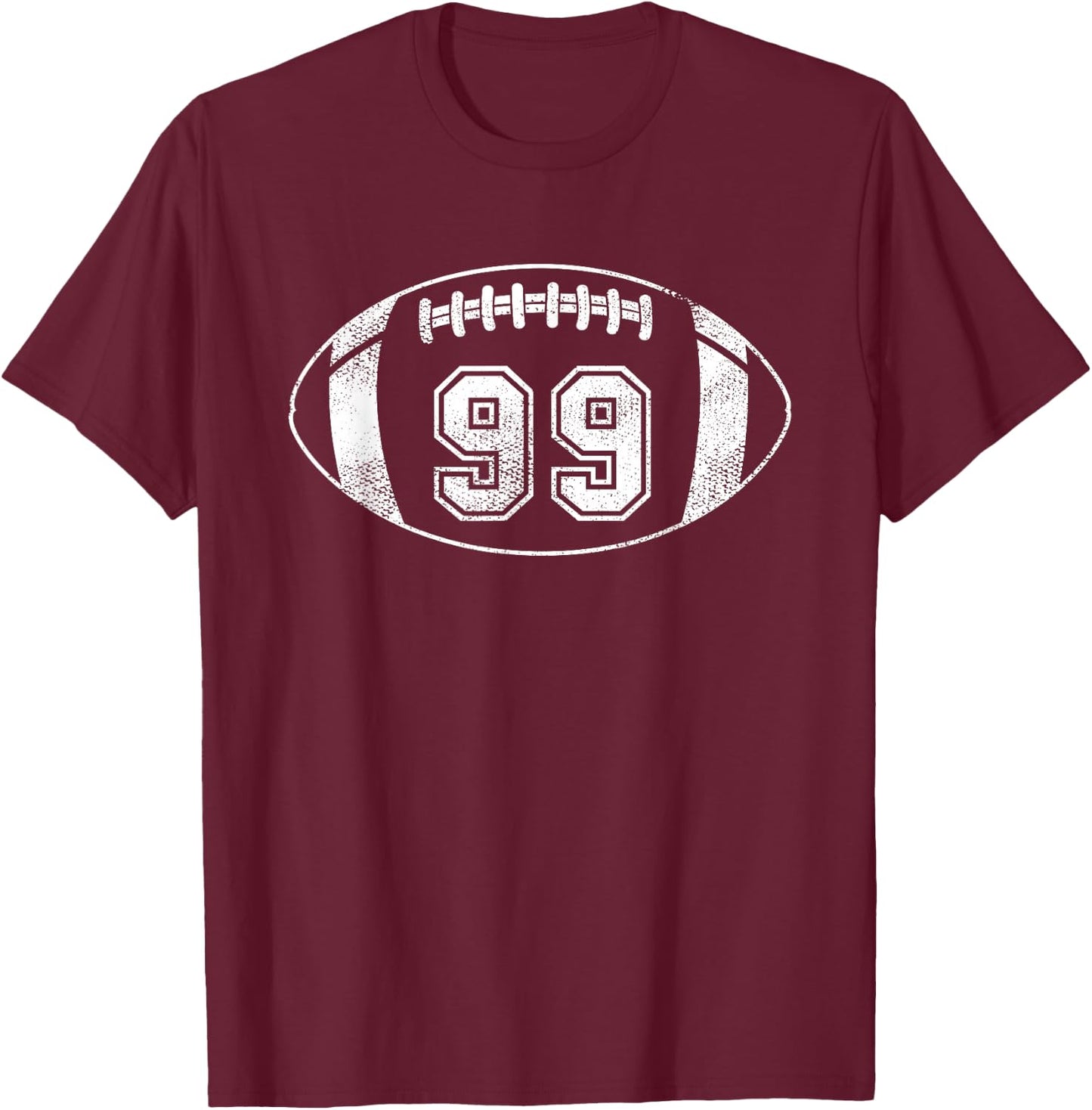 Football Player #99 Football Mom Dad Jersey 99 Varsity Team T-Shirt - T-Shirt | Maroon