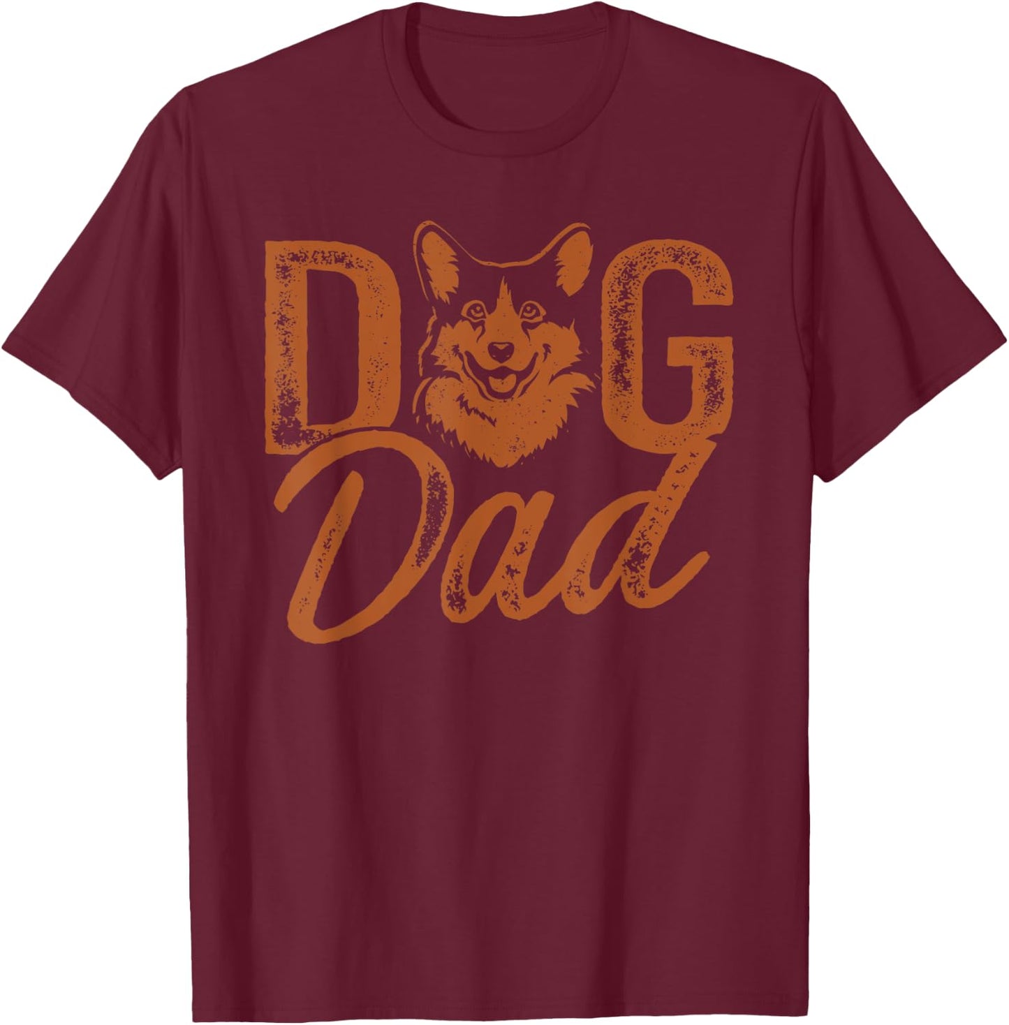 Corgi Dog Dad Men T-Shirt - T-Shirt | Maroon