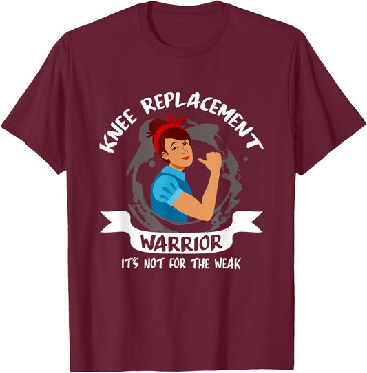 Funny Knee Replacement Surgery Recovery Get Well Gag Outfit T-Shirt - T-Shirt | Maroon