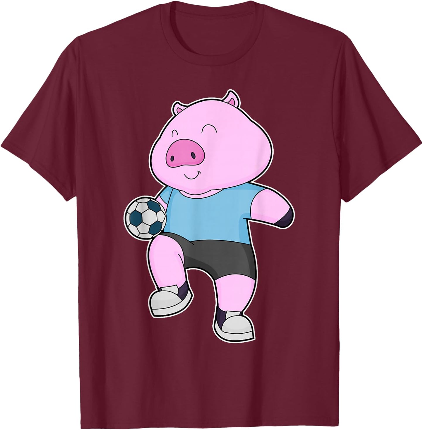 Pig Soccer player Soccer Sports T-Shirt - T-Shirt | Maroon