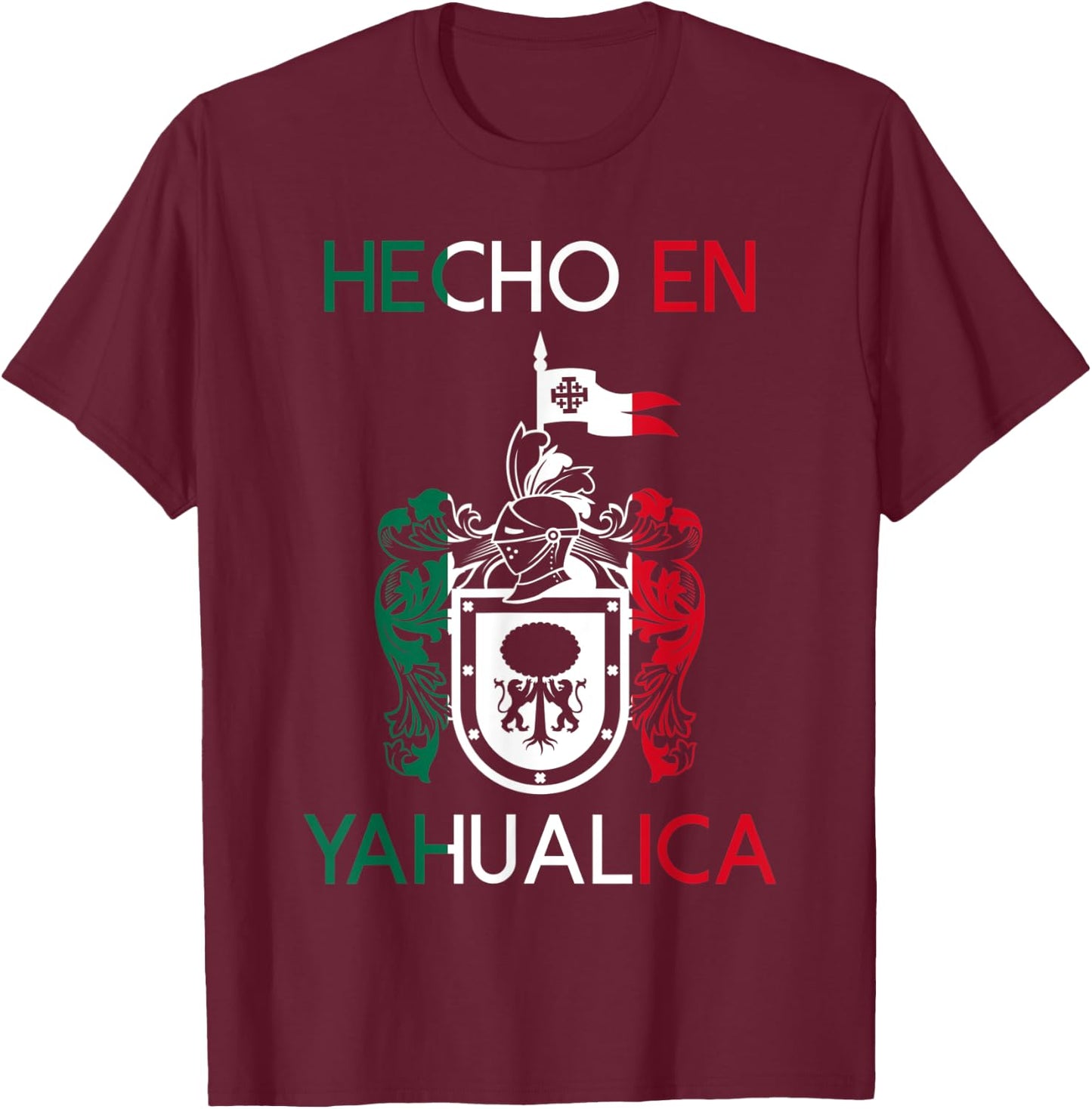 Yahualica Jalisco Estado De Mexico Escudo Eagle Aguila T-Shirt - T-Shirt | Maroon
