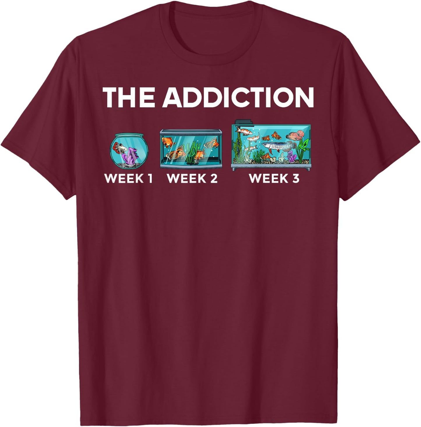 Funny Aquarium Designs Women Fish Tank Fishkeeper T-Shirt - T-Shirt | Maroon