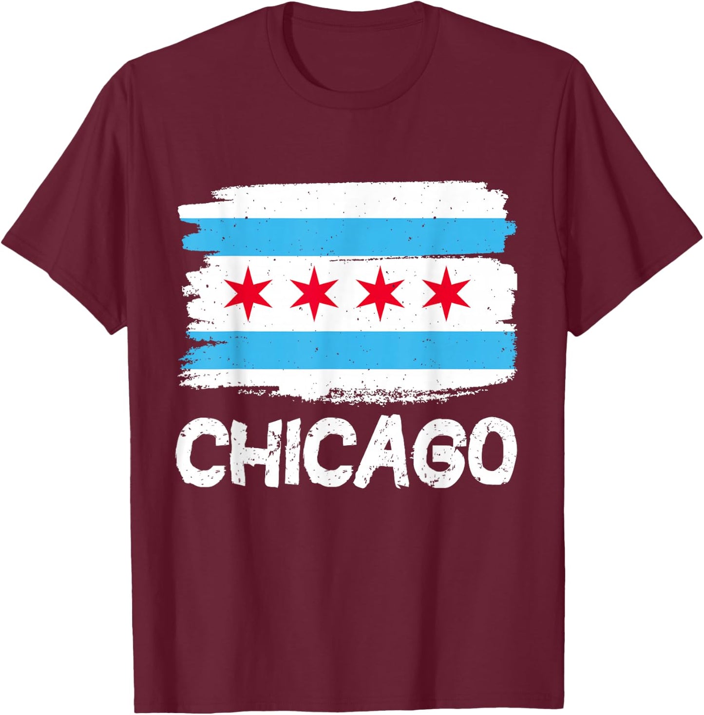 Cool Chicago Flag T-Shirt - T-Shirt | Maroon