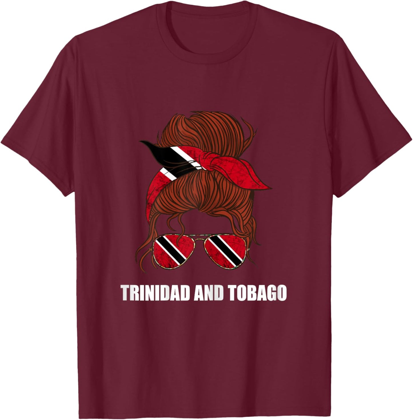 Trinidad And Tobago Tobagonian Girl Trinidadian Flag T-Shirt - T-Shirt | Maroon