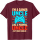 I'm A Gamer Uncle, Video Game Uncle & Gaming Uncle T-Shirt - T-Shirt | Maroon