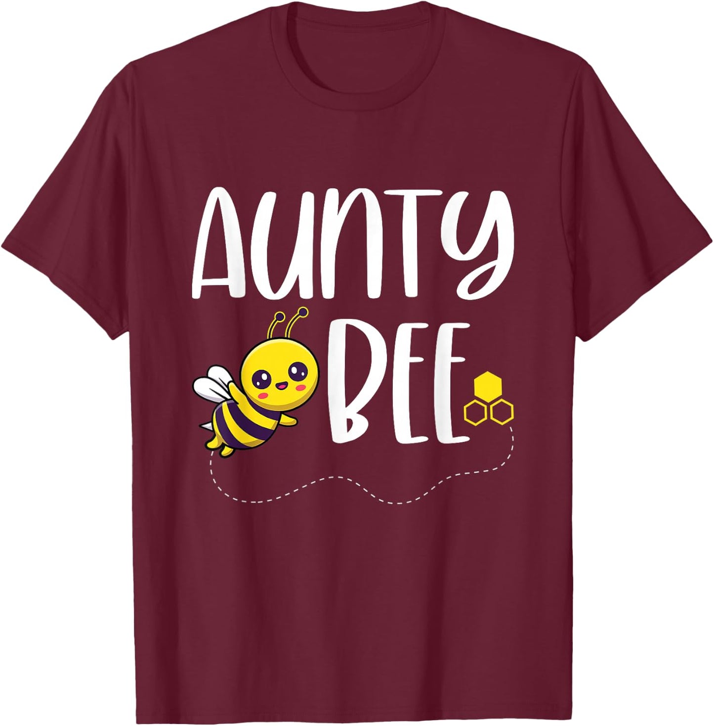 Birthday Bee Family Matching Aunty Bee Auntie Beekeeper Aunt T-Shirt - T-Shirt | Maroon