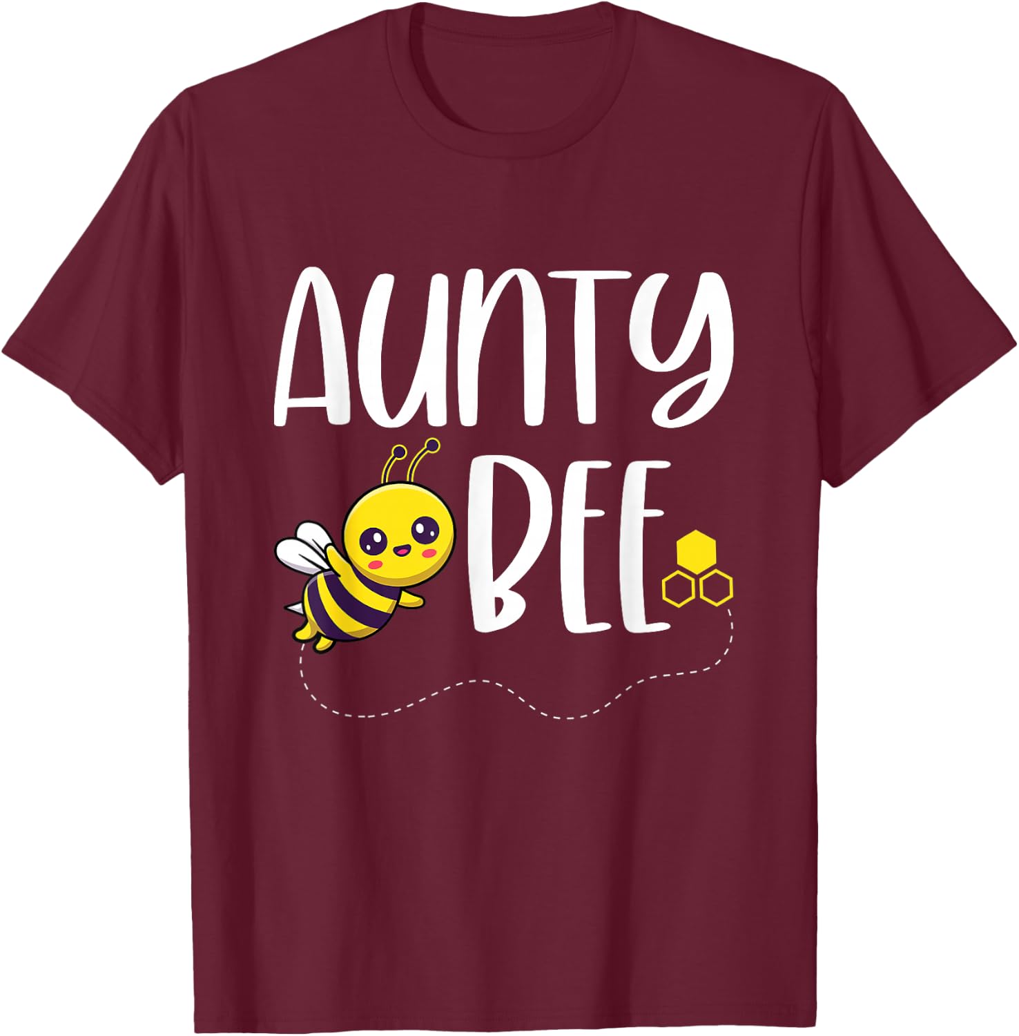 Birthday Bee Family Matching Aunty Bee Auntie Beekeeper Aunt T-Shirt - T-Shirt | Maroon