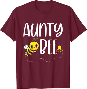 Birthday Bee Family Matching Aunty Bee Auntie Beekeeper Aunt T-Shirt - T-Shirt | Maroon