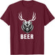 Bear Deer Funny Beer T-Shirt - T-Shirt | Maroon