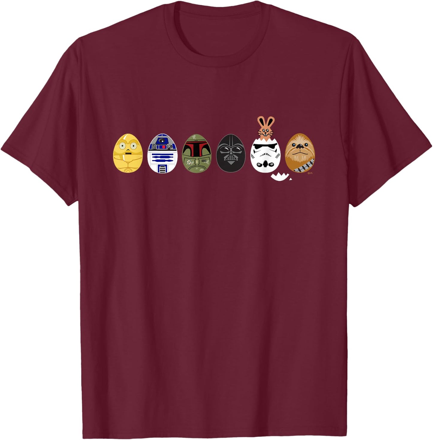 Star Wars Classic Characters Easter Eggs Spring T-Shirt - T-Shirt | Maroon