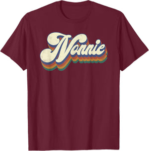 Nonnie Gifts For Grandma Retro Vintage Mother's Day Nonnie T-Shirt - T-Shirt | Maroon