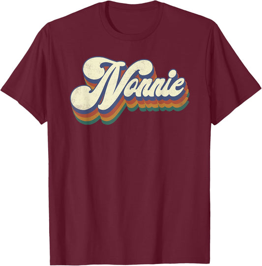 Nonnie Gifts For Grandma Retro Vintage Mother's Day Nonnie T-Shirt - T-Shirt | Maroon