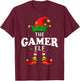 Xmas Gamer Elf Family Matching Christmas Pajama T-Shirt - T-Shirt | Maroon