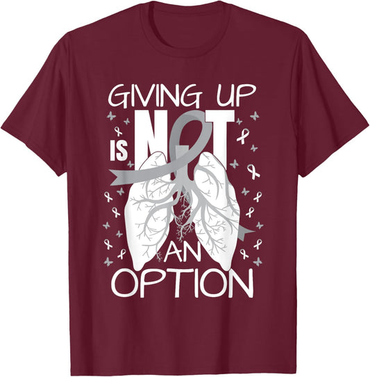 Lung Cancer Warrior T-Shirt - T-Shirt | Maroon