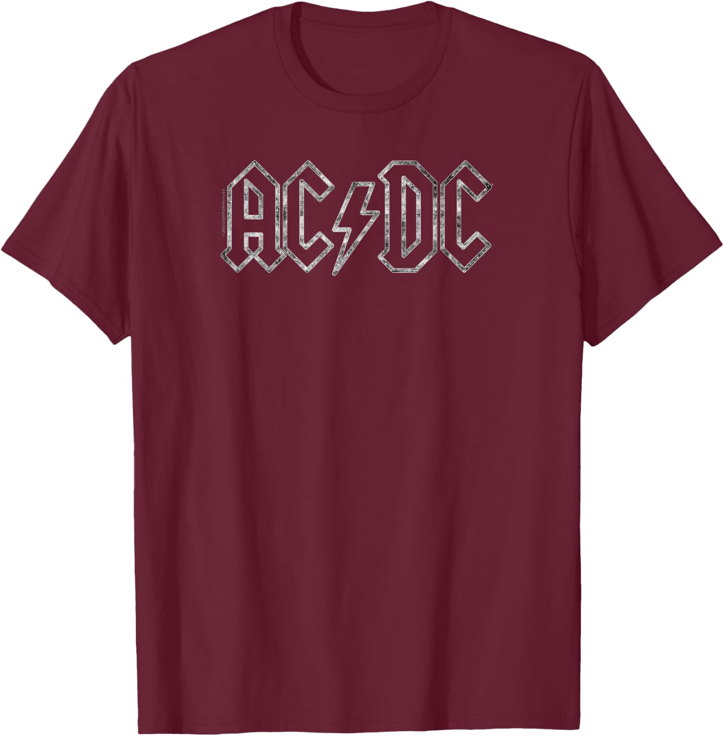 Official AC/DC Jagged Logo Vintage Band T-Shirt - T-Shirt | Maroon