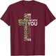 Cute Do Not Fear Religious Christian Mom Leopard Print Cross T-Shirt - T-Shirt | Maroon
