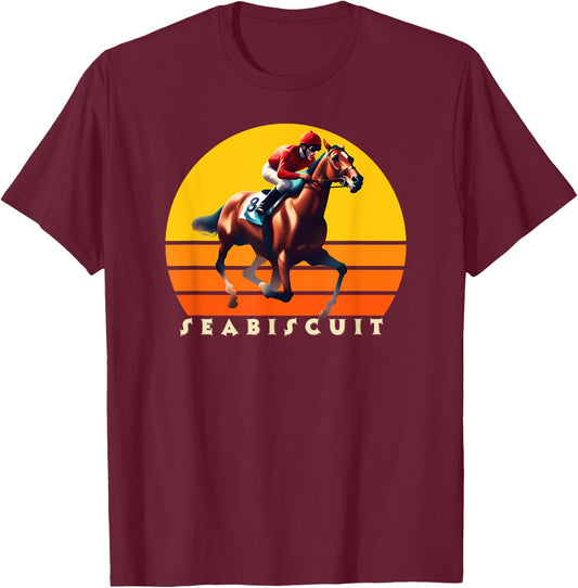 Seabiscuit Horse, Horse Racing, Del Mar, Santa Anita Shirt T-Shirt - T-Shirt | Maroon