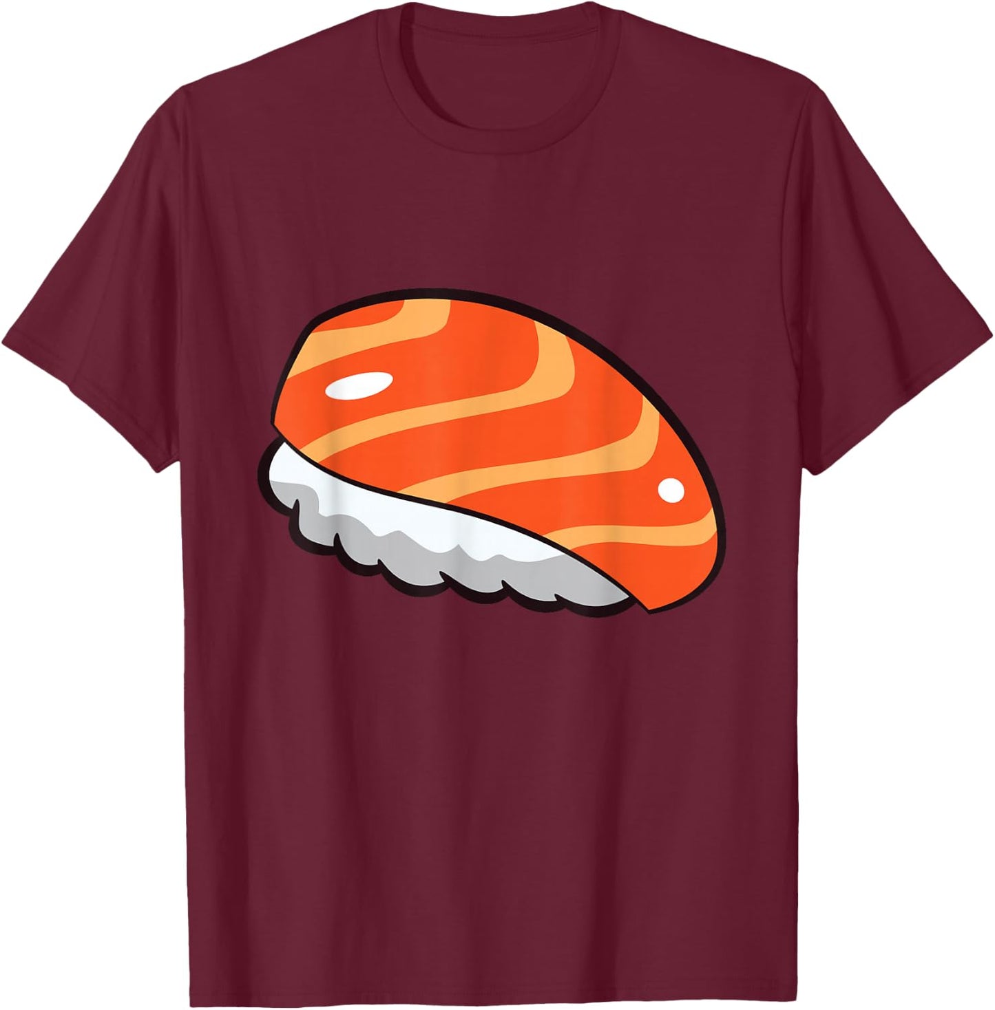 Kawaii Nigiri Sushi Funny Sushi Costume Cute Salmon Sushi T-Shirt - T-Shirt | Maroon