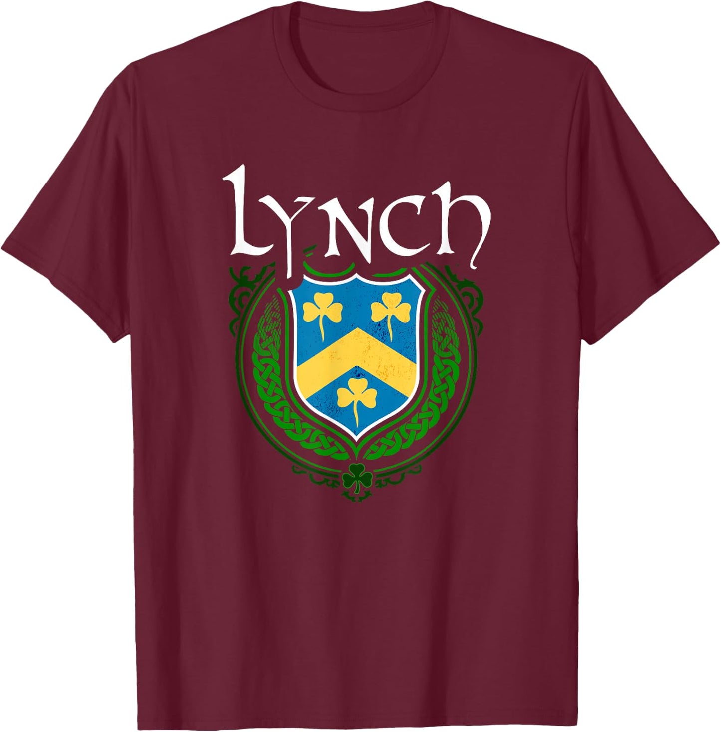 Lynch Surname Irish Clan Tartan Badge Ireland T-Shirt - T-Shirt | Maroon