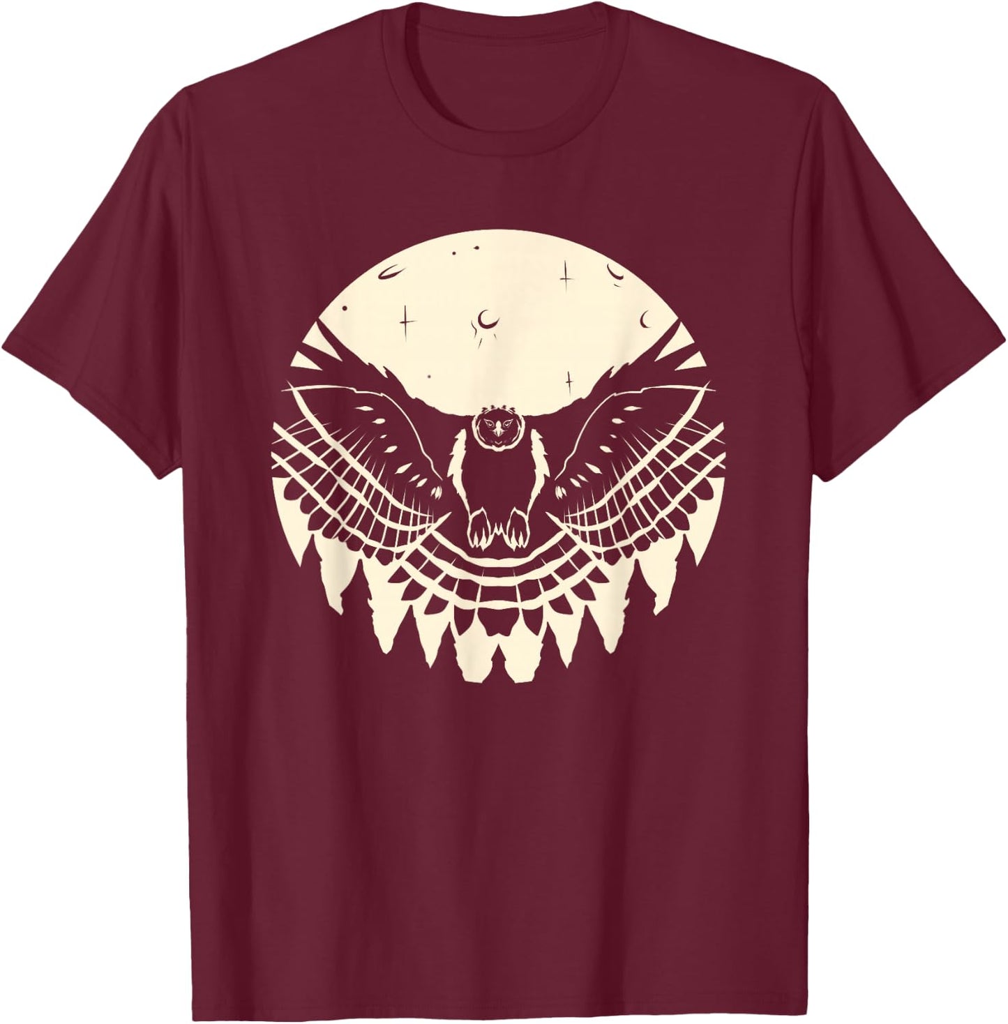 Harpy Eagle By The Moon Raptor Bird Birds Harpy Eagle T-Shirt - T-Shirt | Maroon