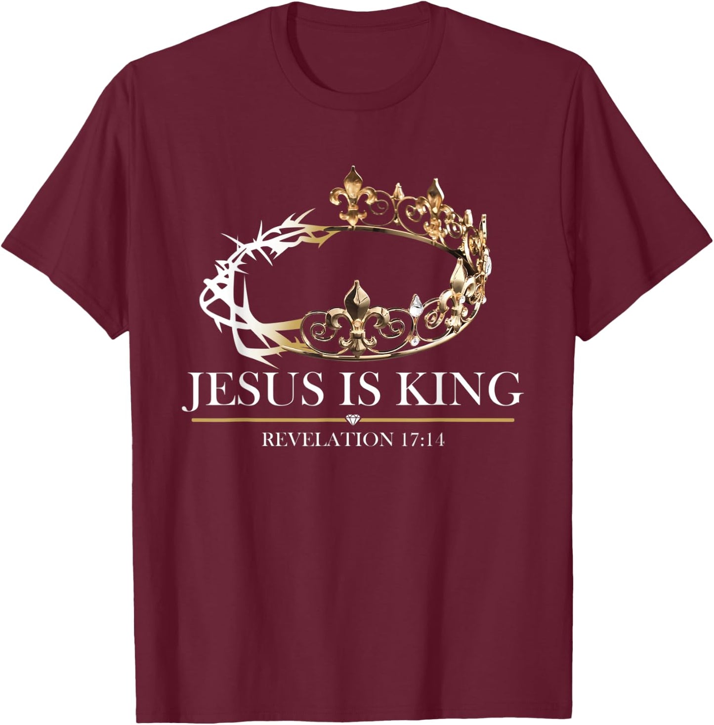 Jesus is King jesus christ christian religious T-Shirt - T-Shirt | Maroon