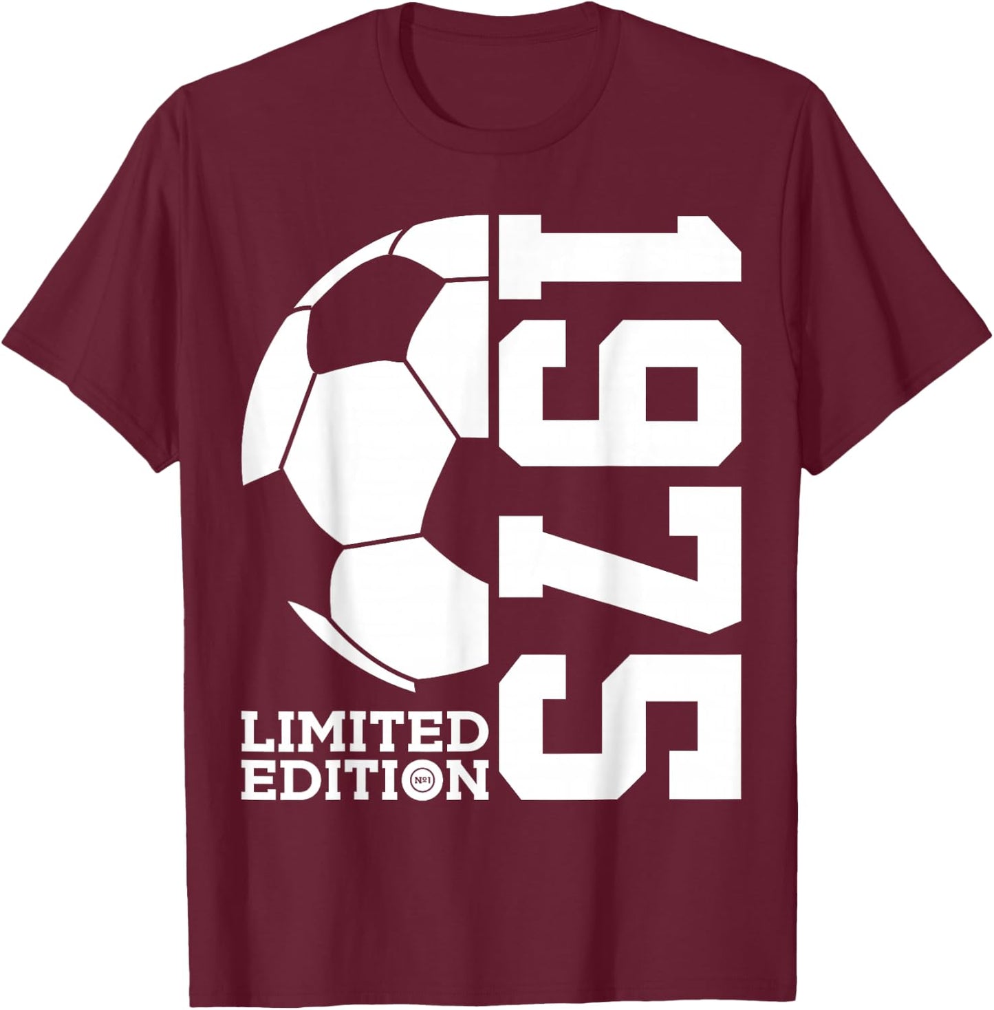 51st BIRTHDAY SOCCER LIMITED EDITION 1975 T-Shirt - T-Shirt | Maroon