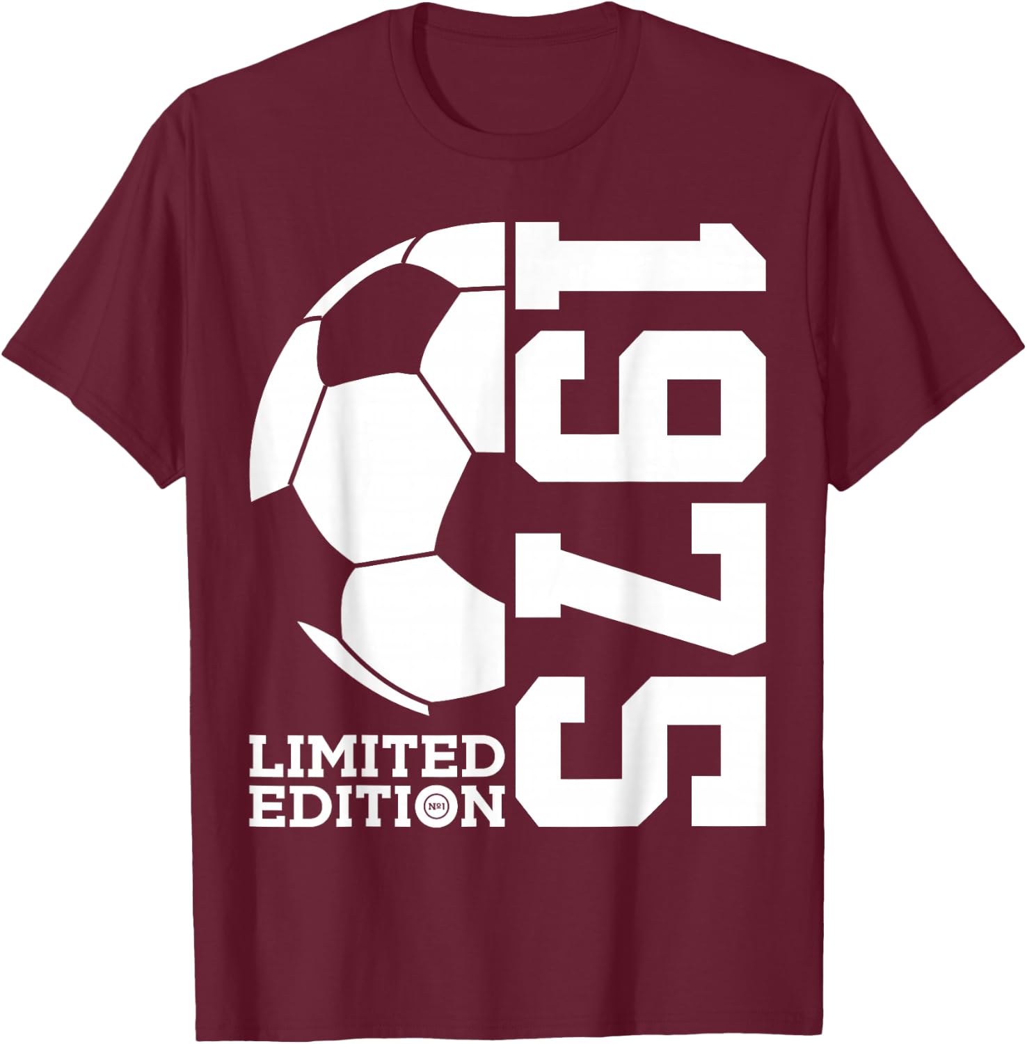51st BIRTHDAY SOCCER LIMITED EDITION 1975 T-Shirt - T-Shirt | Maroon