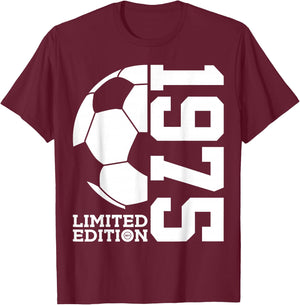 51st BIRTHDAY SOCCER LIMITED EDITION 1975 T-Shirt - T-Shirt | Maroon